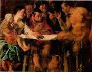 JORDAENS, Jacob The Satyr and the Peasant oil painting reproduction
